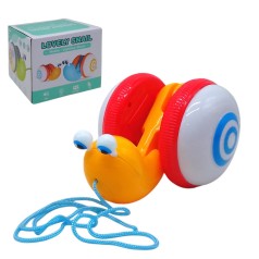 Каталка музыкальная "Веселая улитка", оранжевая