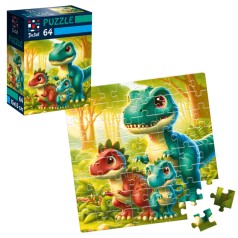 Пазлы De.tail. Веселые динозаврики. 64 детали DT1234-21