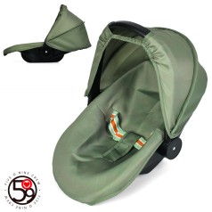Люлька-переноска для ляльки зелена з ременем безпеки 46x29x13 см