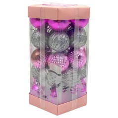 Новорічні ялинкові прикраси MIC 35 штук кульки D=5 см в слюді