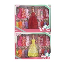 Кукла с нарядом 29см, шарнирные руки, платье, 2 вида, в кор-це, 42-32-6см 