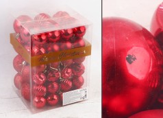 УЦЕНКА 50% Новорічні прикраси 48 штук, кульки, у слюді 