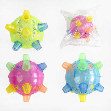 Мяч музыкальный 3 вида, со светом, хаотично прыгает, 1шт в п/е, МИКС ВИДОВ  /168/