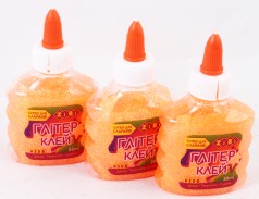 УЦІНКА 30% Клей НЕОН ГЛІТЕР помаранчевий на PVA-основі, прозрачний, 88 мл