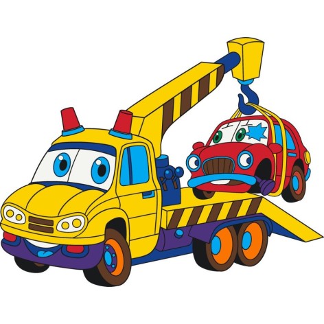 Дитяча розмальовка. Розпис по полотну "Евакуатор" (25х30 см)
