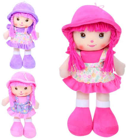 Кукла 34см, мягконабивная, петелька, 3 цвета, в п/э, 13-34-8см 