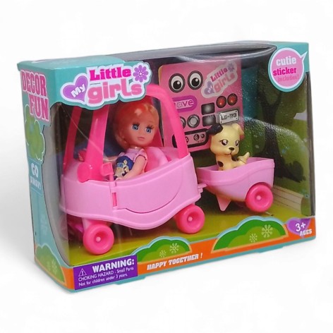 Кукла блондинка с машинкой