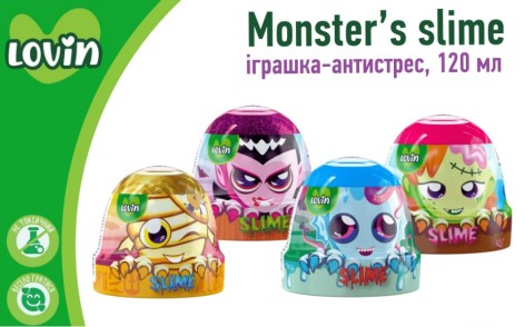 Игрушка-антистресс 120 мл Monster’s Slime ТМ Lovin 