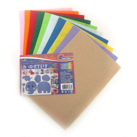 Фетр HARD 170GSM 1,2мм 10PC/OPP A4, 1шт/етик.