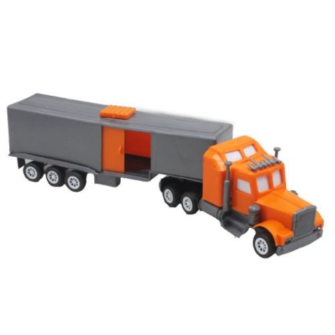 Машинка Автотрейлер помаранчевий із сірим.