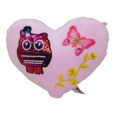 Мягкая игрушка подушка Сердце 01 (совушка) 29 х 21 см