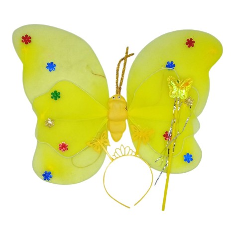Крила бабочки, обруч, чарівна паличка, з підсвічуванням жовті