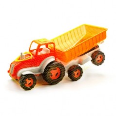 Трактор із причепом (помаранчевий)