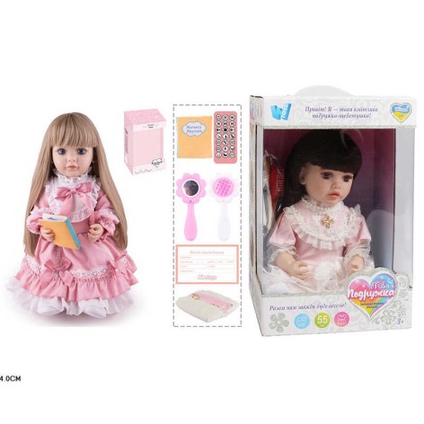 Лялька інтерактивна WToys, 55 см, озвучена українською мовою, пульт, аксесуари, звукові функції, повторюшка TK7411-08