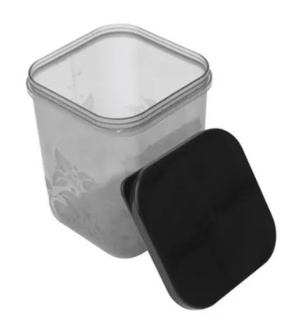 Контейнер пластиковый с крышкой для сыпучих продуктов «Кухня» 0,8л дымчатый (93*93*122мм)