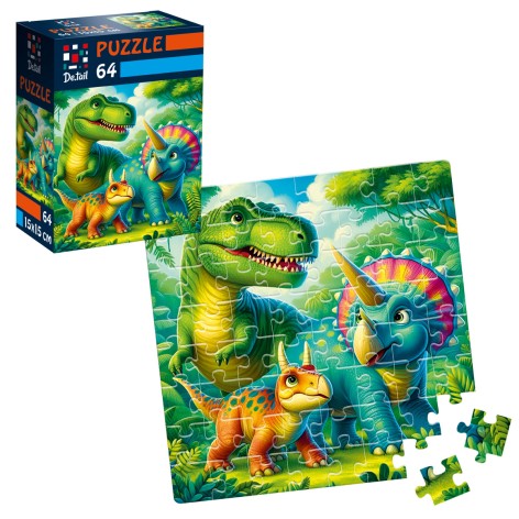 Пазлы De.tail. Доисторические друзья. 64 детали DT1234-08