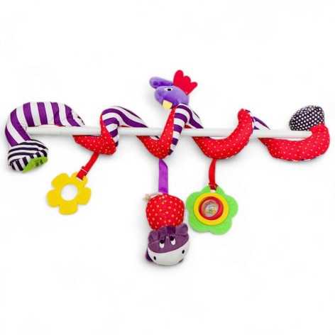 Погремушка животного мягкая спираль с прорезывателем,колокольчик вид 4