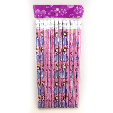 Олівці прості чорнографітні HB SF L з гумкою 2.0 мм 12 шт