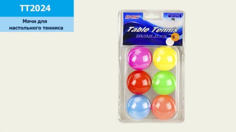 М'ячі для настільного тенісу MIX 6 кольорів, 6 м'ячів