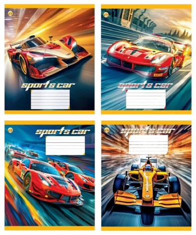 Тетрадь 12 арк.коса линия Твердая ТА53109 Гонка, 25/600, 4к. цена за 25 шт.