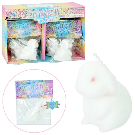 Игрушка зайчик, 8см, антистресс, мишура, /6/60/10шт в кор. 28-21,5-9см