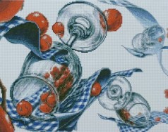 Набор для творчества алмазная картина Бокалы с ягодами Strateg размером 40х50 см (D0036)