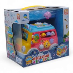 Музыкальный автобус, розовый+голубой.