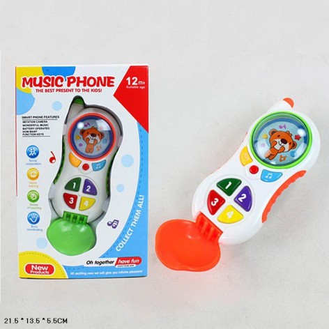 Музыкальный развивающий Телефон звук, цифры, цвета, на батарейках, в коробке 21,5**13,5*5,5 см