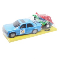 Машинка іграшкова Мерседес з човном у причепі, синя