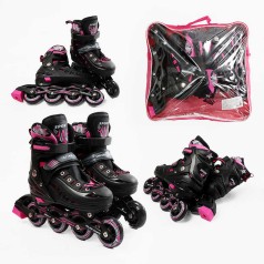 Ролики розмір 34-38 колір РОЖЕВИЙ, колеса PU, d – 7 см, устілка 20-23 см, алюмінієва рама, гальма, переднє зі, підшип ABEC-7, в сумц /6/