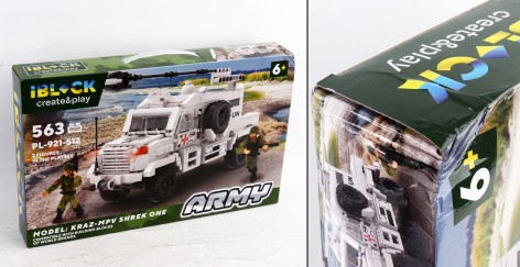 УЦЕНКА 30% Конструктор iBlock  Армія,КРАЗ -MPV Shrek One,563дет.,2фігурки, кор. 46*6,4*29см 