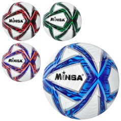М'яч футбольний розмiр 5, TPE, 400-420г, ламiнов, 4кольори, в п/е /30/
