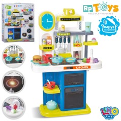 Кухня 51-20-в76см, плита, пара, звук,світло, духовка, мийка-ллється вода(механ), посуд,продукти, 45пр, на бат-ці, в кор-ці, 42-53-15,5см /6/