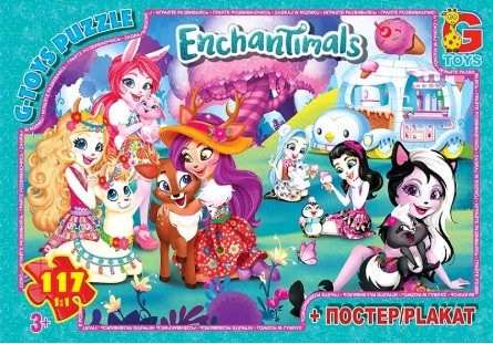 Пазлы ТМ "G-Toys" из серии "Enchantimals", 117 элементов