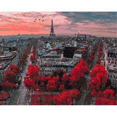 Картина за номерами: Червоні фарби у Парижі