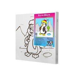 Детская раскраска на холсте Пингвинчик (25x25) (КА-061)