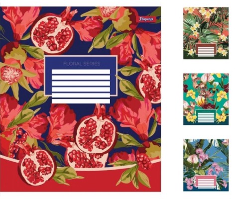 Зошит А5/96 лін. 1В Floral series, зошит для записів 5 шт. в уп. //