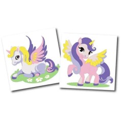 Картини за номерами (набір 2шт) 15*15см Єдиноріжки