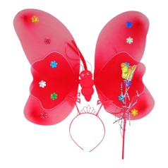 Крила бабочки, обруч, чарівна паличка, з підсвічуванням червоні