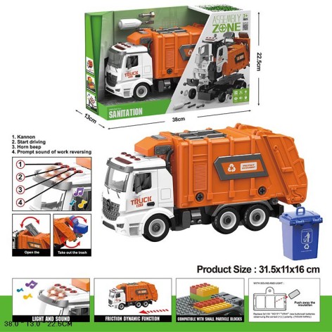 Конструктор YW9082D з викруткою сміттєвіз батар.муз.світ.кор.38*13*22,5 