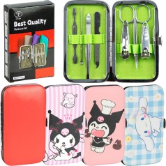 Набор для маникюра 7 предметов металлический в кож/зам футляре  6PC-M