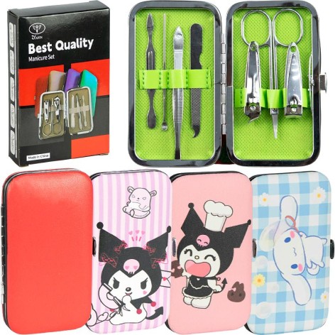 Набор для маникюра 7 предметов металлический в кож/зам футляре  6PC-M