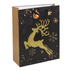 Пакет подарочный олень 32х26 см
