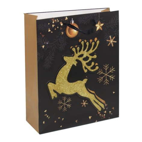 Пакет подарочный олень 32х26 см