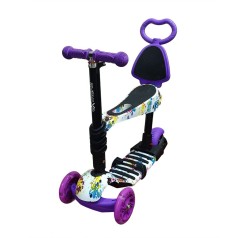 Самокат чотириколісний 5в1, фіолетовий (Транспортувальна упаковка)
