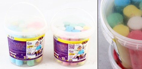 УЦЕНКА 30% Крейда кольорова 15шт., JUMBO, у відрі //