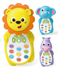 Телефон интерактивный мобильный учебный, 13 см, животные, музыка, песни, стихи на украинском, 3 вида