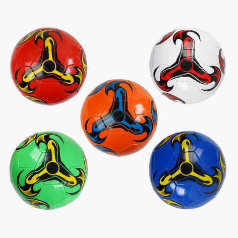 М'яч футбольний 5 кольорів, розмір №5, матеріал PVC, 260-270 грамів, гумовий балон, мікс видів  