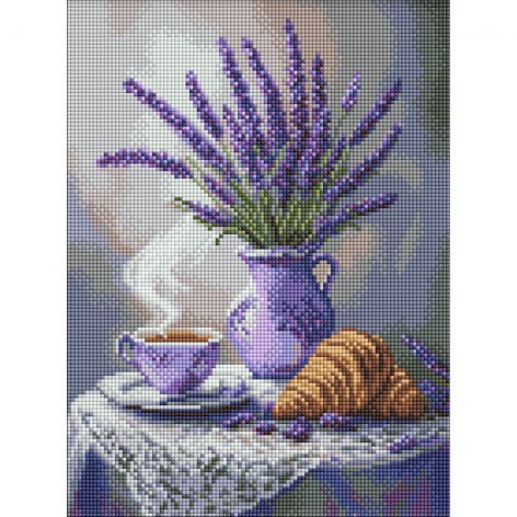 Алмазна мозаїка "ЛАВАНДОВИЙ НАТЮРМОРТ" 30х40см