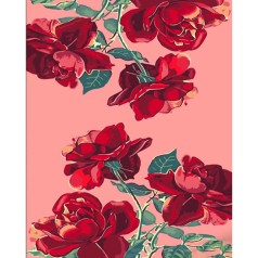 Набор для росписи по номерам Розы на розовом фоне Strateg размером 40х50 см (DY411)
